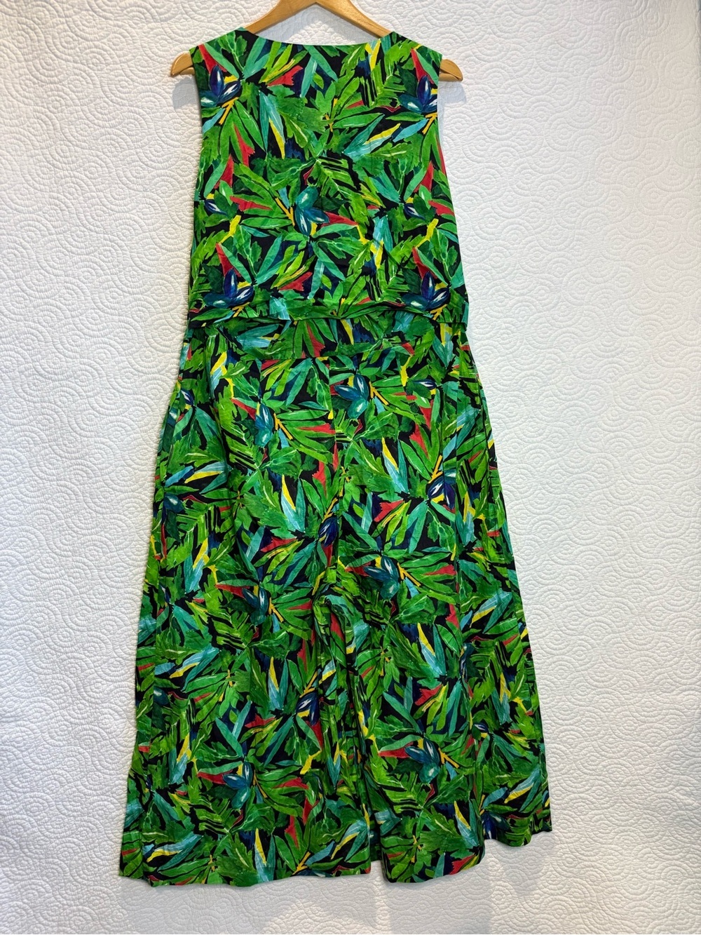 Emily and Fin Tropical Green XXL Sleeveless Maxi Jumpsuit Cocktail Resortwear - Picture 6 of 16